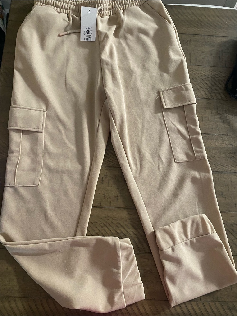 Men's Cargo Jogger Pants in Light Beige